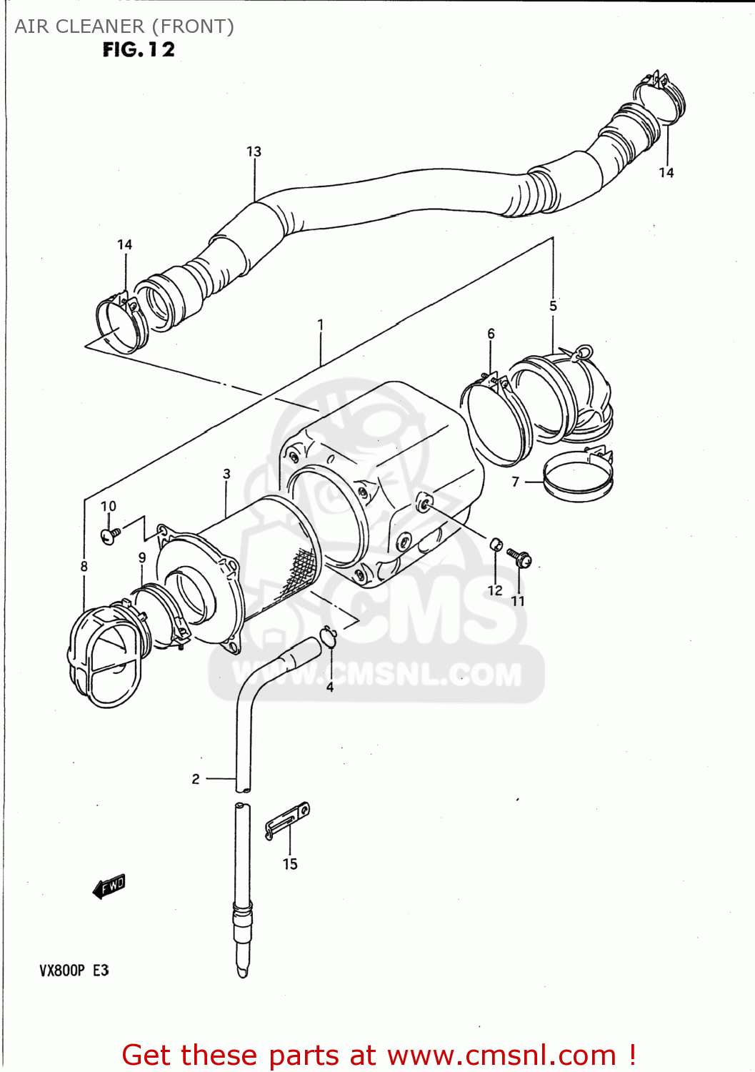 AIR CLEANER (FRONT) VX800 1990 (L) USA (E03)