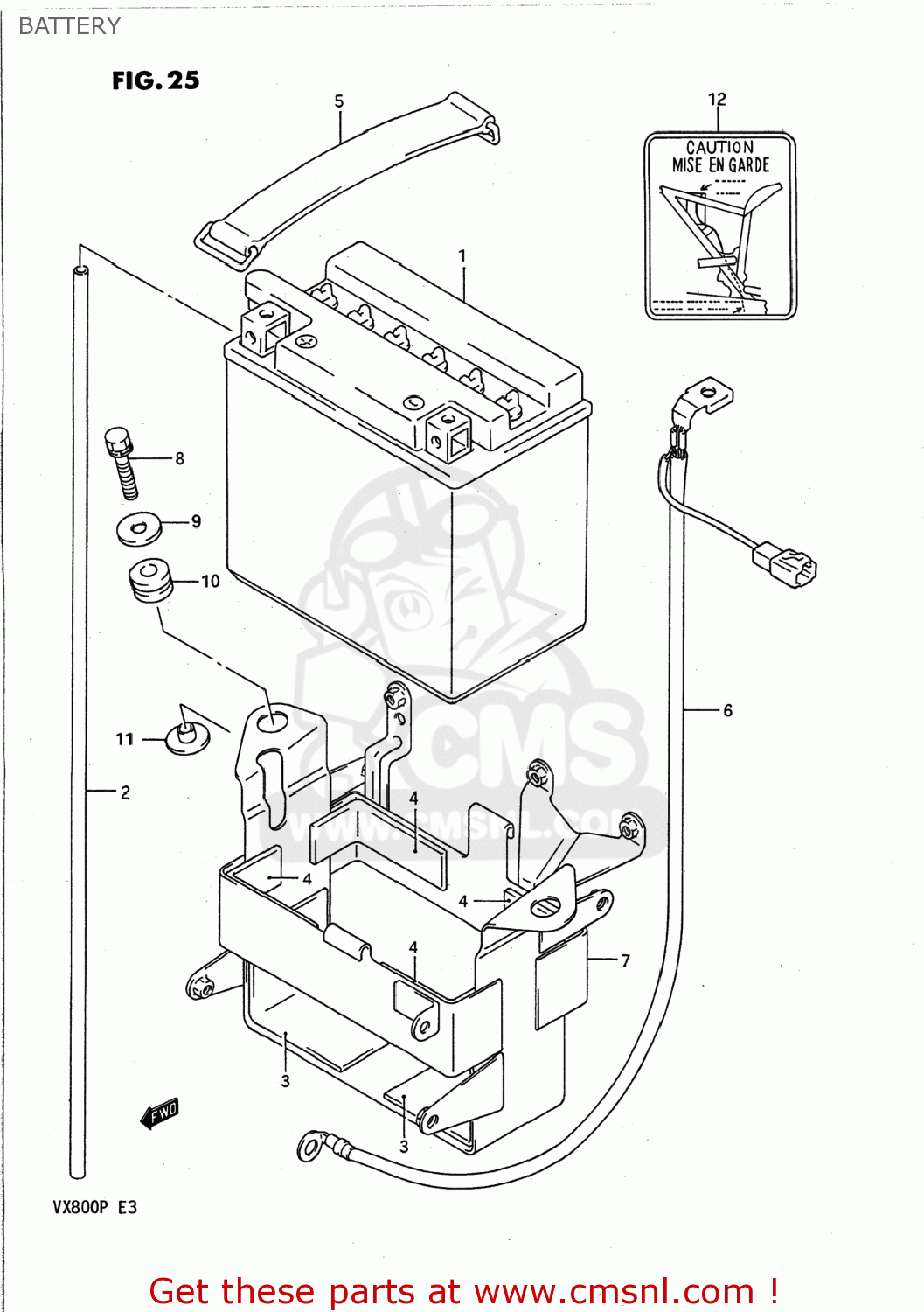 BATTERY VX800 1990 (L) USA (E03)