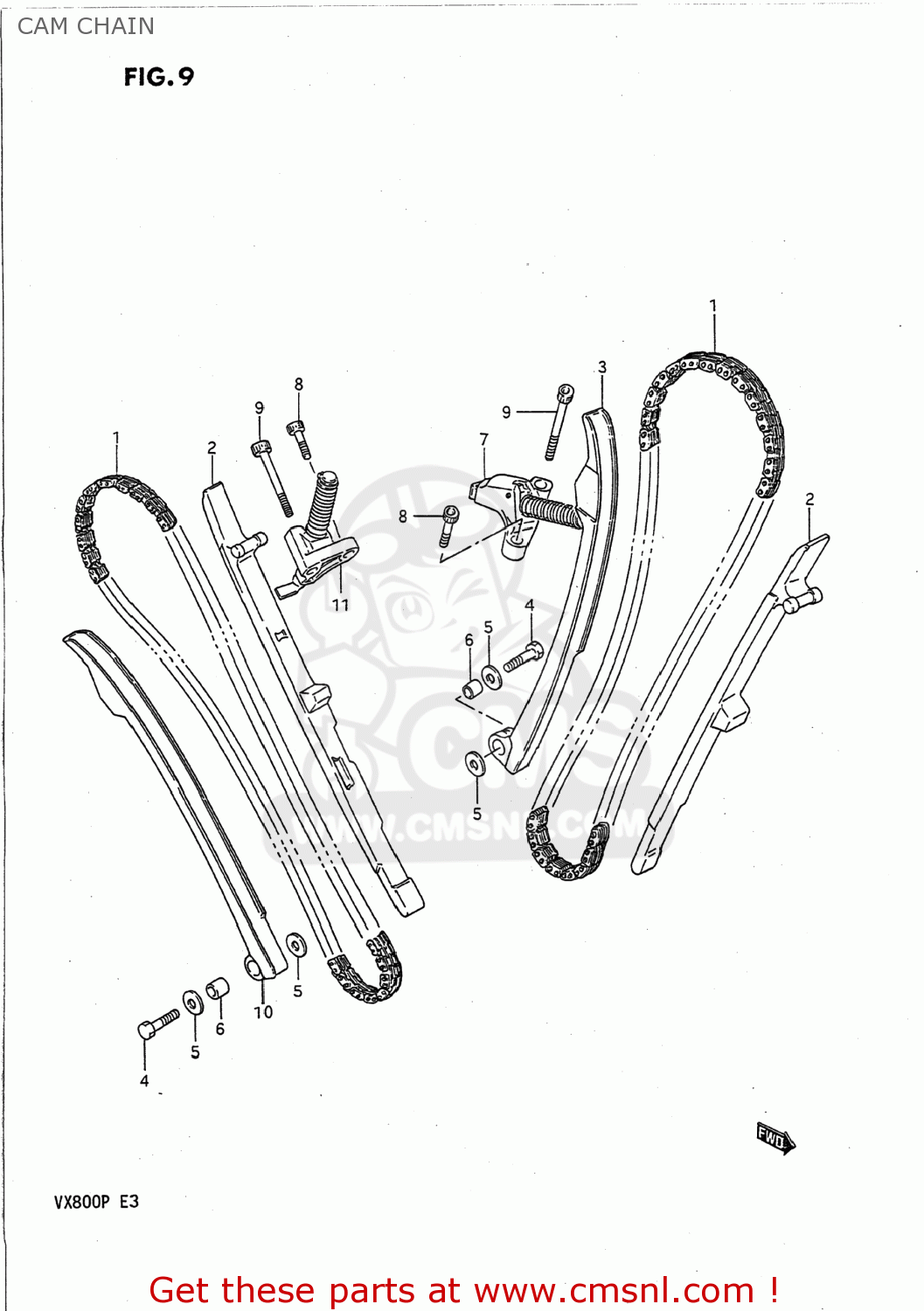CAM CHAIN VX800 1990 (L) USA (E03)