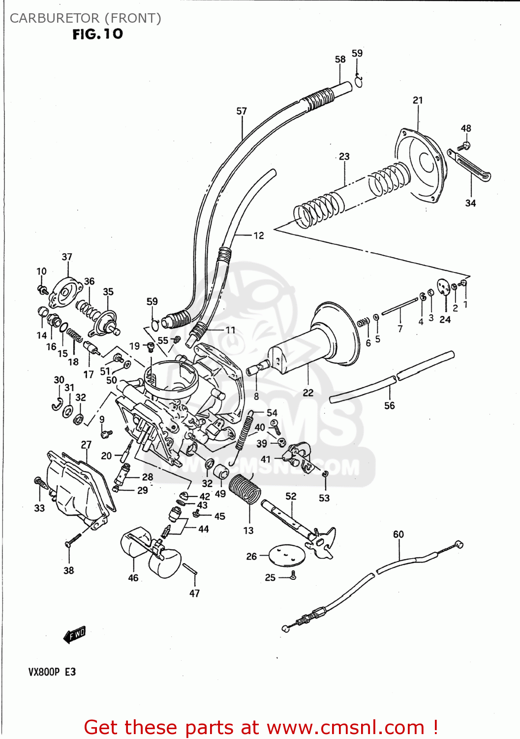 CARBURETOR (FRONT) VX800 1990 (L) USA (E03)