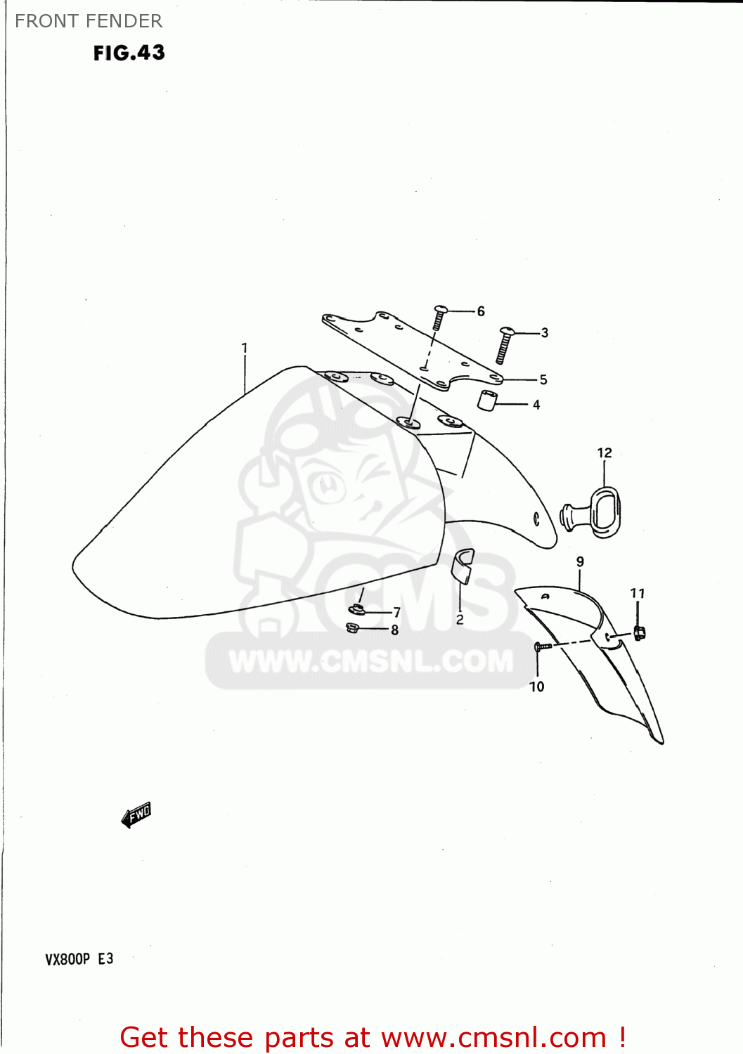 FRONT FENDER VX800 1990 (L) USA (E03)