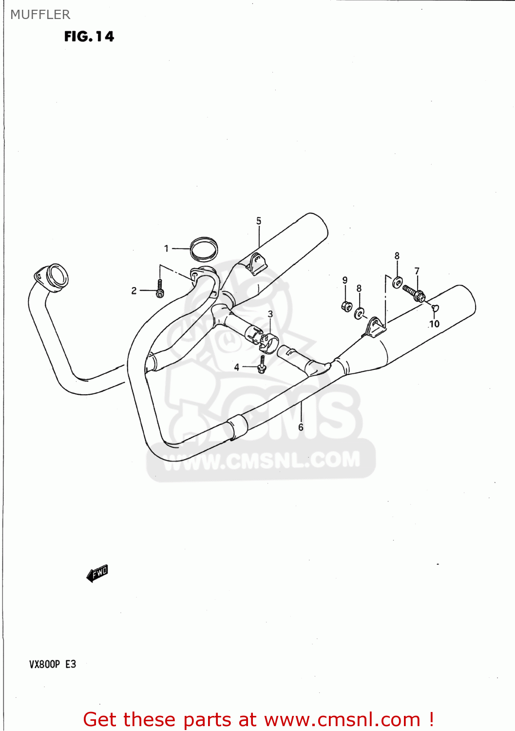 MUFFLER VX800 1990 (L) USA (E03)