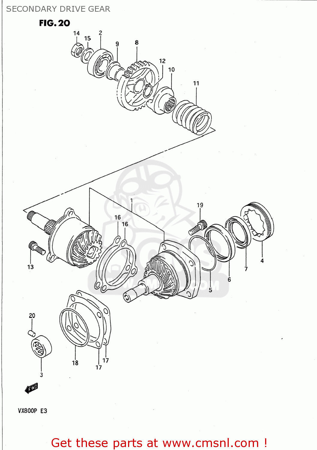 SECONDARY DRIVE GEAR VX800 1990 (L) USA (E03)