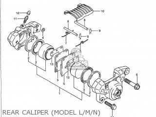 REAR CALIPER (MODEL L/M/N) - VX800 1990 (L) USA (E03)