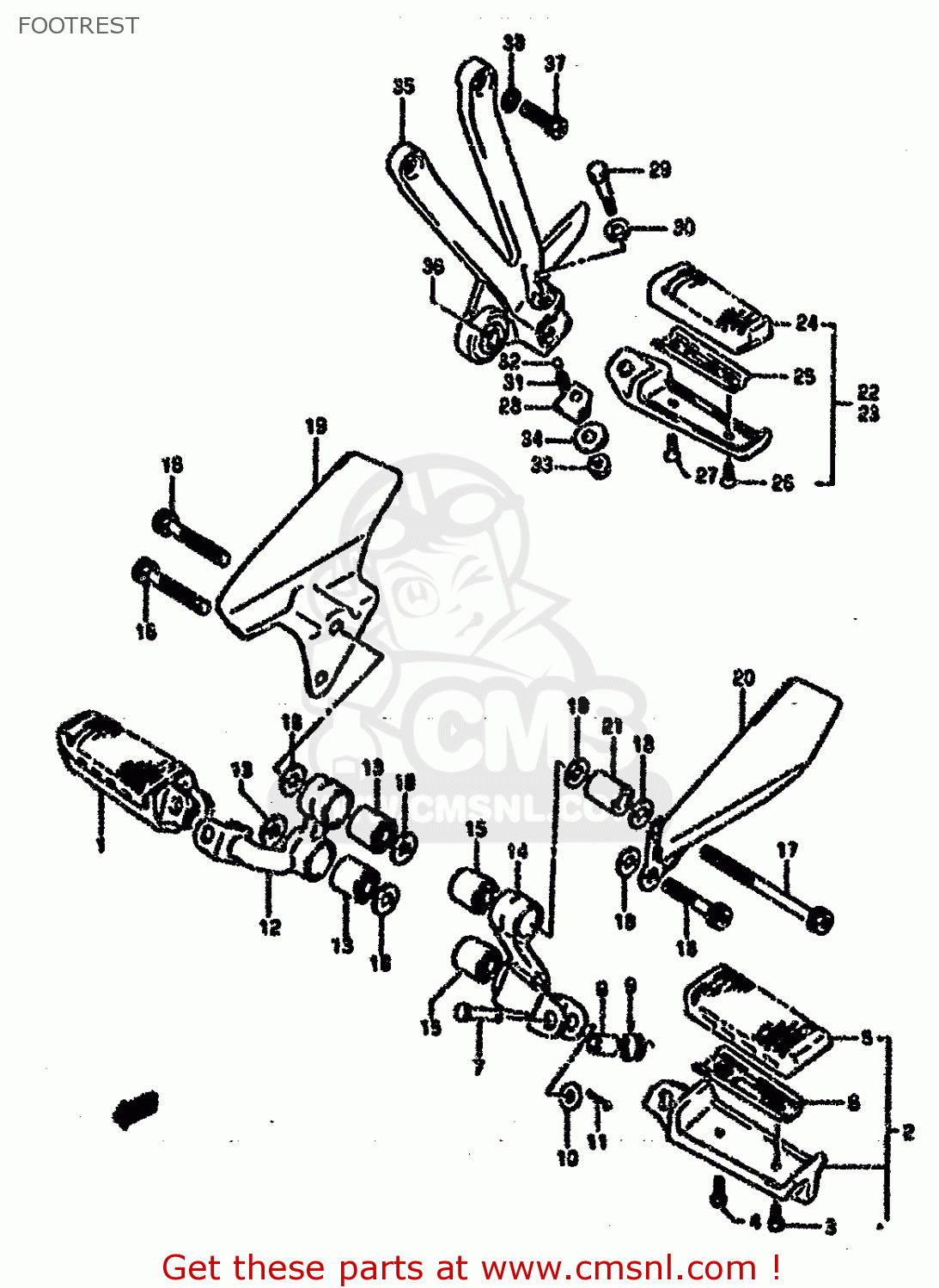 FOOTREST VX800 1991 (M) (E01 E02 E04 E15 E16 E17 E18 E21 E22 24 25 34 39)