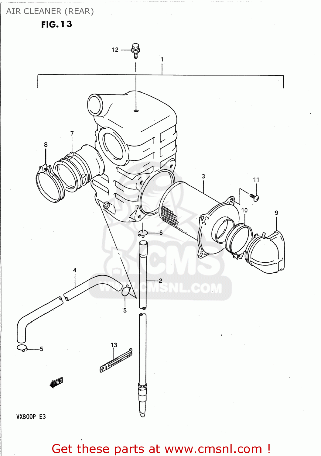 AIR CLEANER (REAR) VX800 1991 (M) USA (E03)