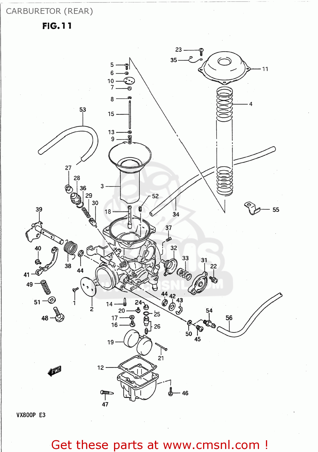 CARBURETOR (REAR) VX800 1991 (M) USA (E03)