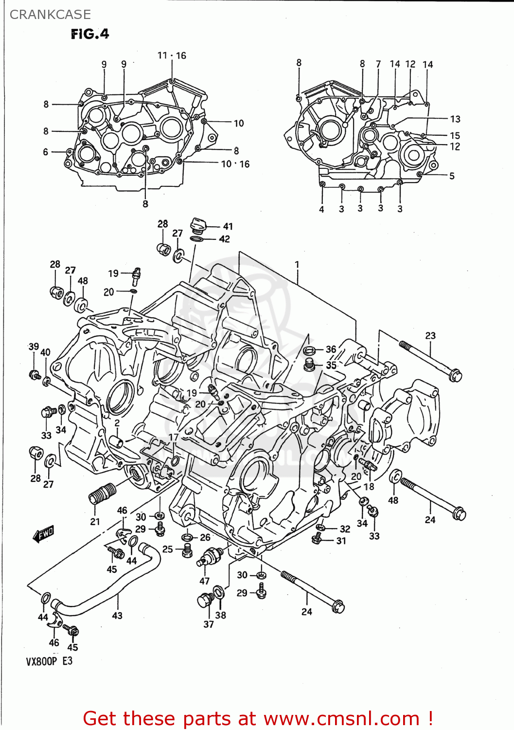 CRANKCASE VX800 1991 (M) USA (E03)