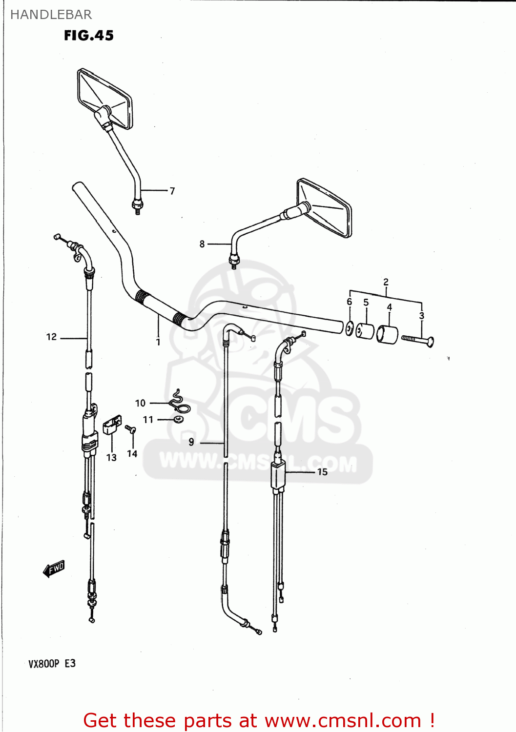 HANDLEBAR VX800 1991 (M) USA (E03)