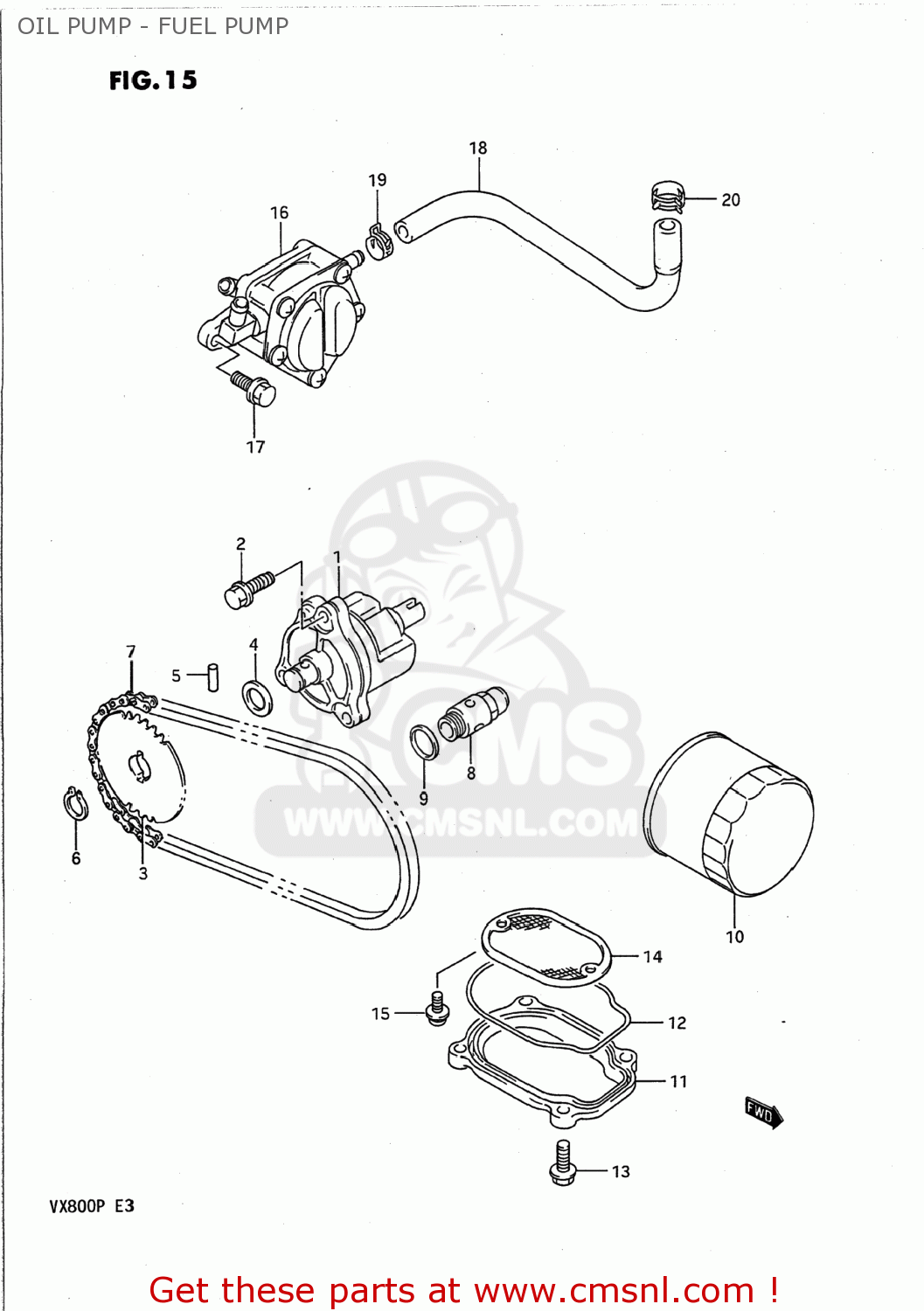 OIL PUMP - FUEL PUMP VX800 1991 (M) USA (E03)