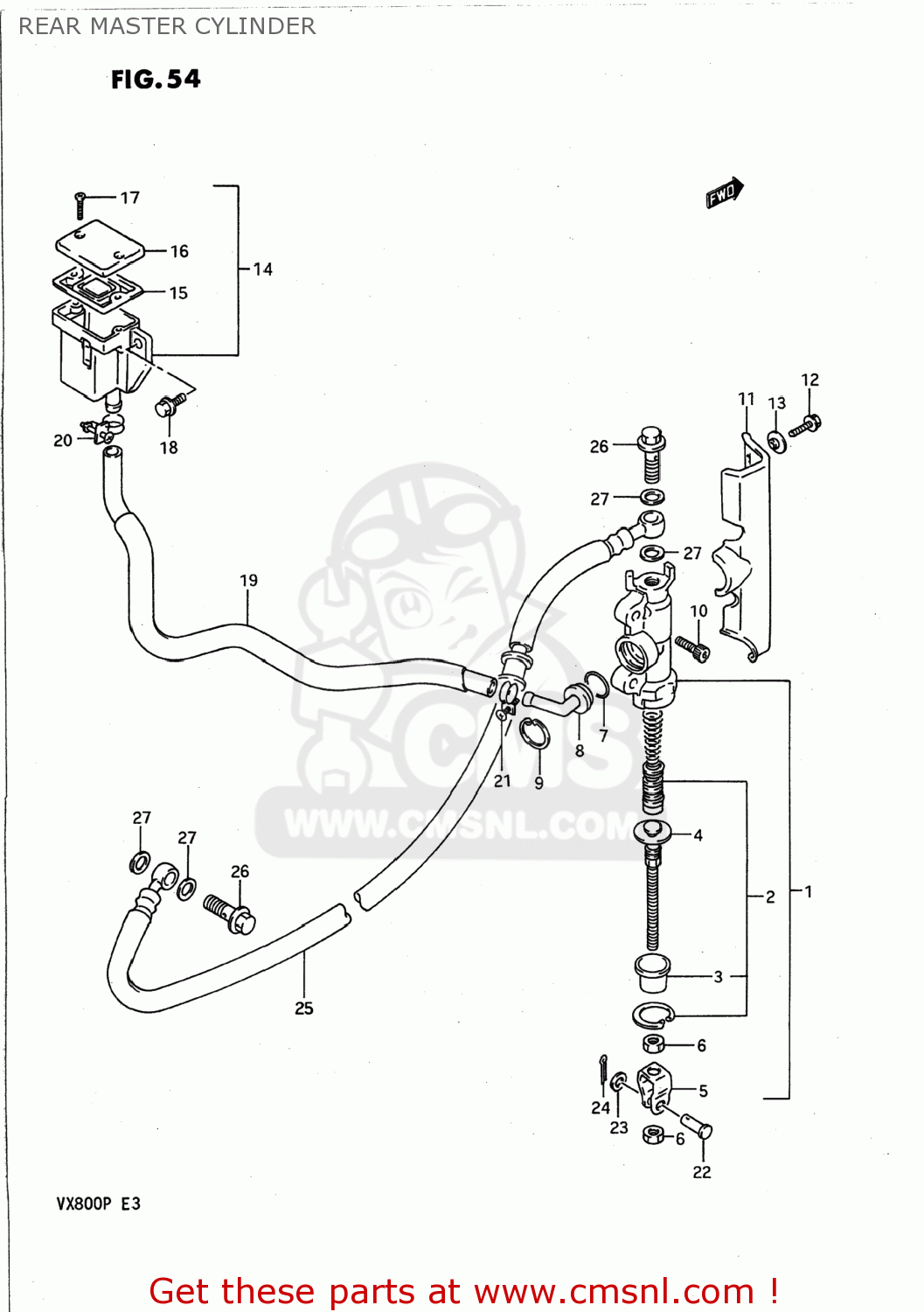 REAR MASTER CYLINDER VX800 1991 (M) USA (E03)