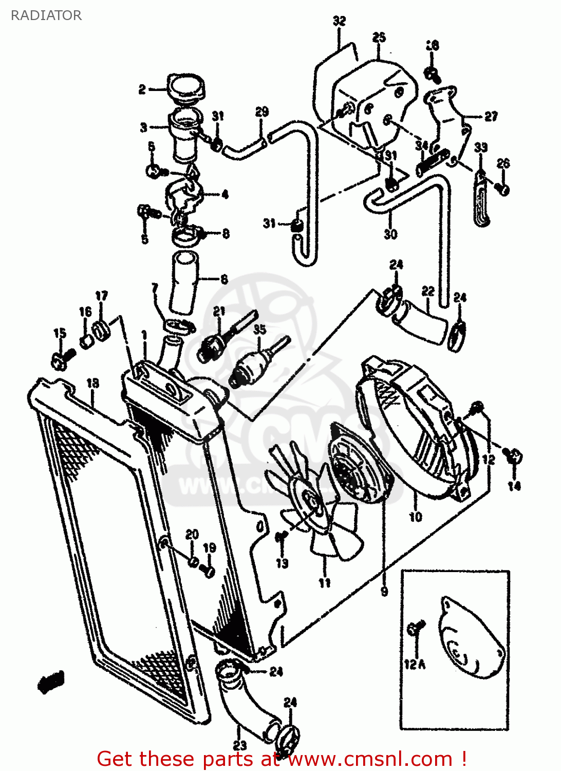 RADIATOR VX800 1992 (N) (E01 E02 E04 E15 E16 E17 E18 E21 E22 E24 E25 E34)