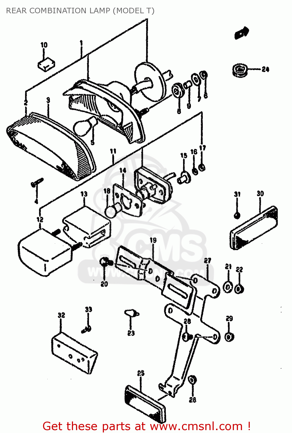 REAR COMBINATION LAMP (MODEL T) VX800 1992 (N) (E01 E02 E04 E15 E16 E17 E18 E21 E22 E24 E25 E34)