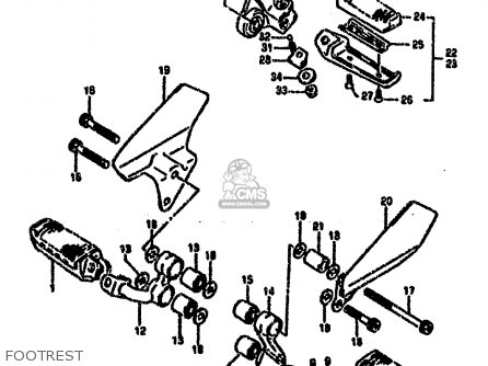 FOOTREST - VX800 1992 (N) (E01 E02 E04 E15 E16 E17 E18 E21 E22 E24 E25 E34)
