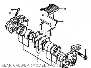 REAR CALIPER (MODEL P/R/T) - VX800 1992 (N) (E01 E02 E04 E15 E16 E17 E18 E21 E22 E24 E25 E34)