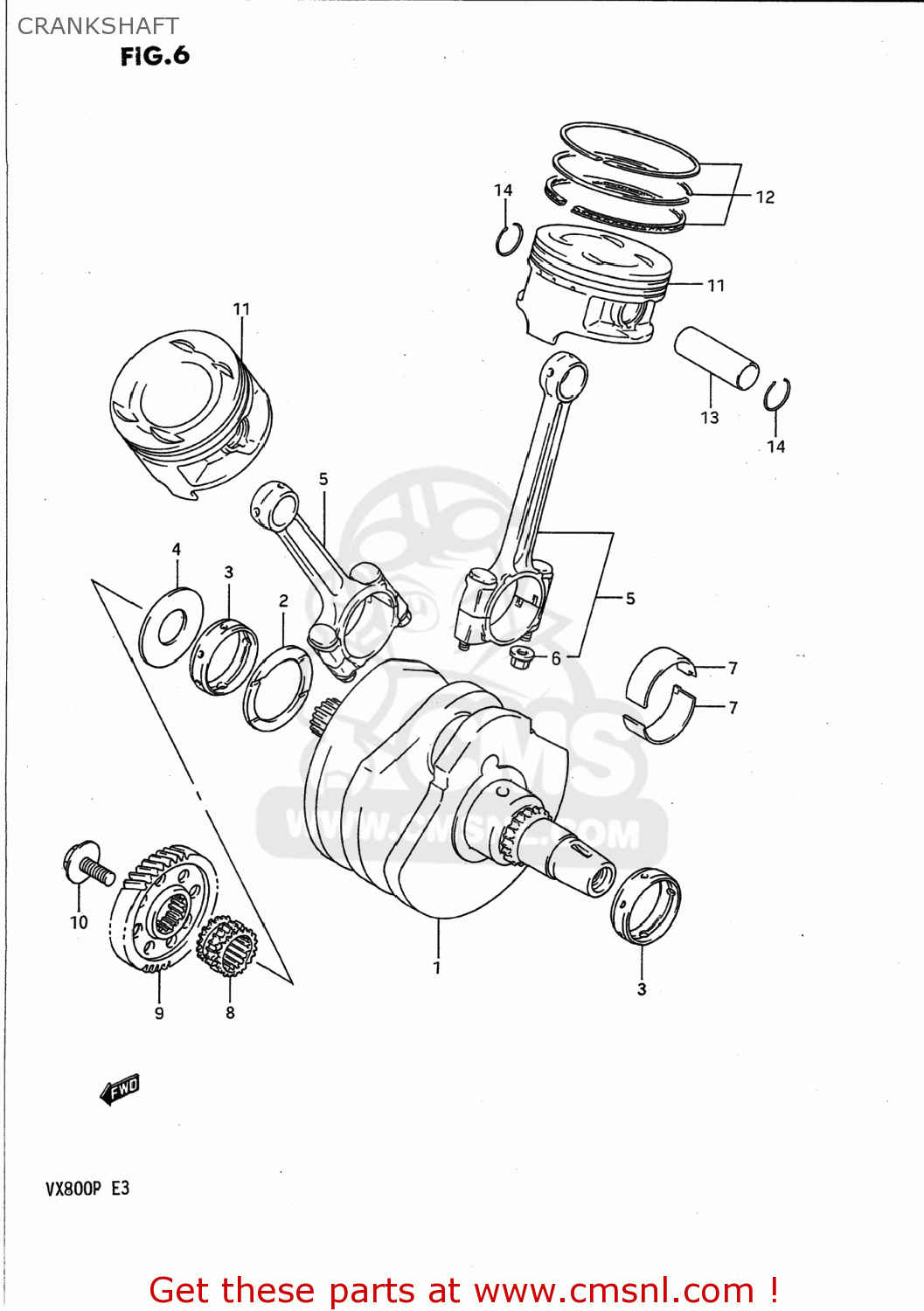 CRANKSHAFT VX800 1992 (N) USA (E03)