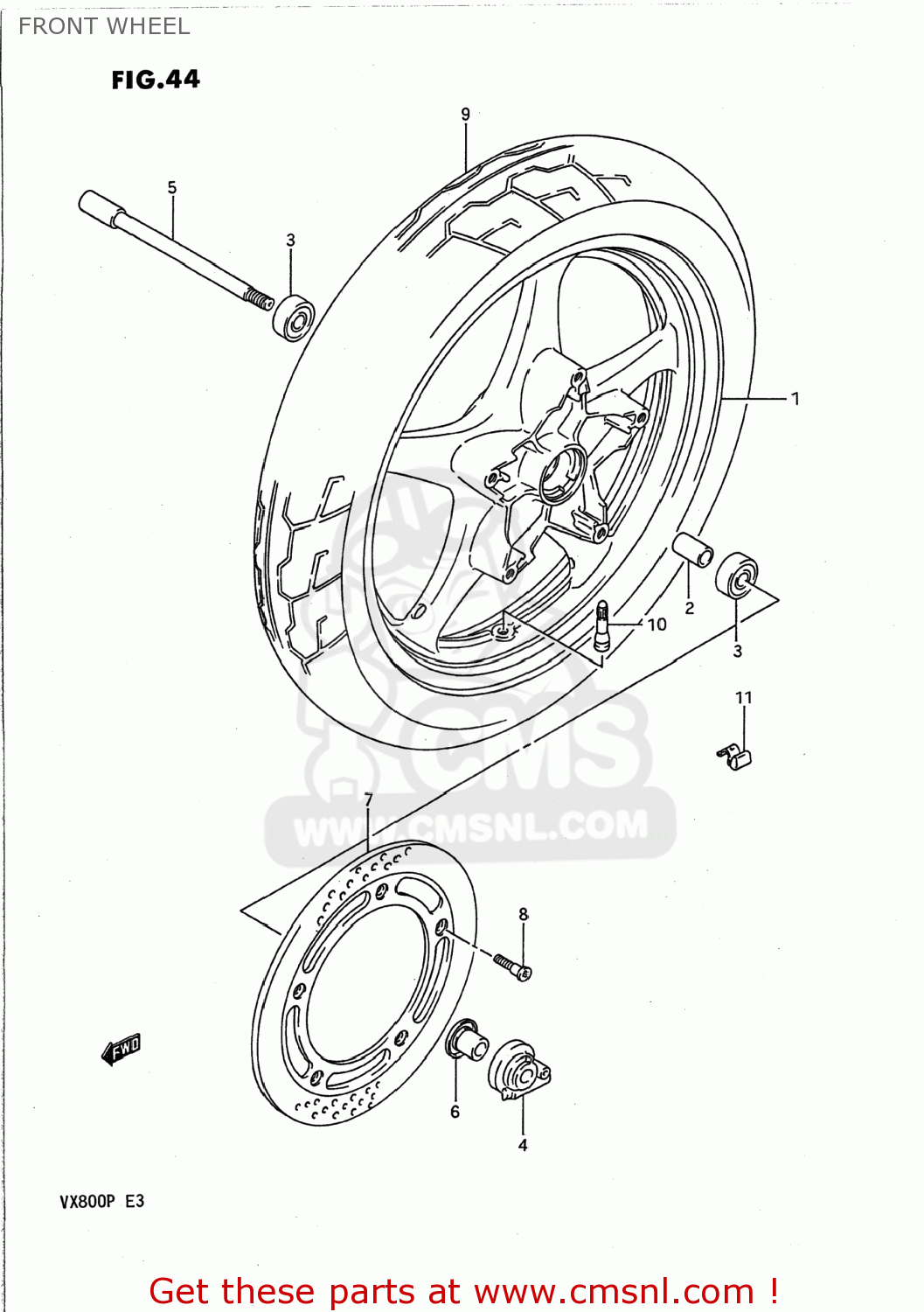 FRONT WHEEL VX800 1992 (N) USA (E03)