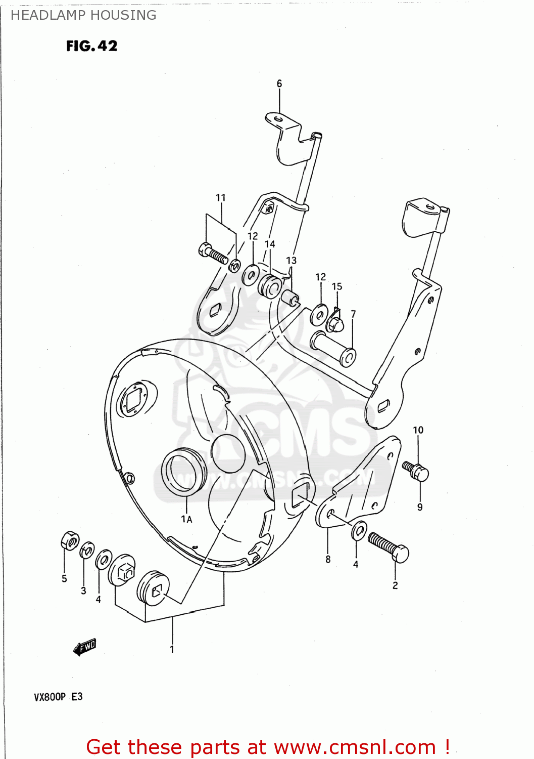 HEADLAMP HOUSING VX800 1992 (N) USA (E03)