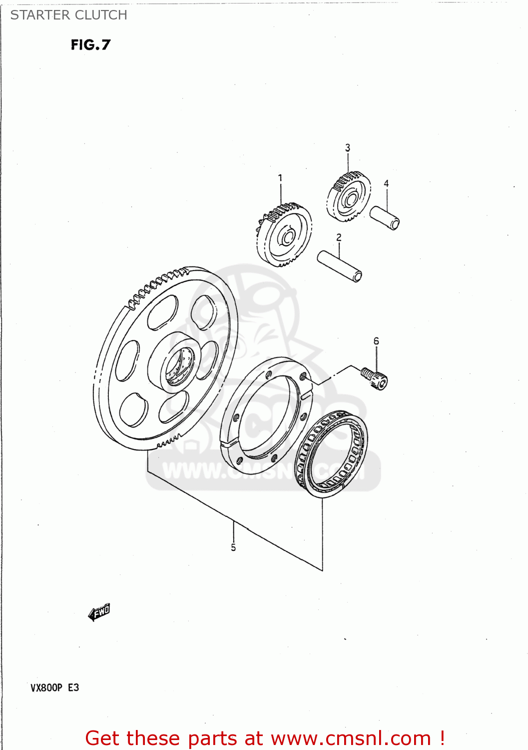 STARTER CLUTCH VX800 1992 (N) USA (E03)