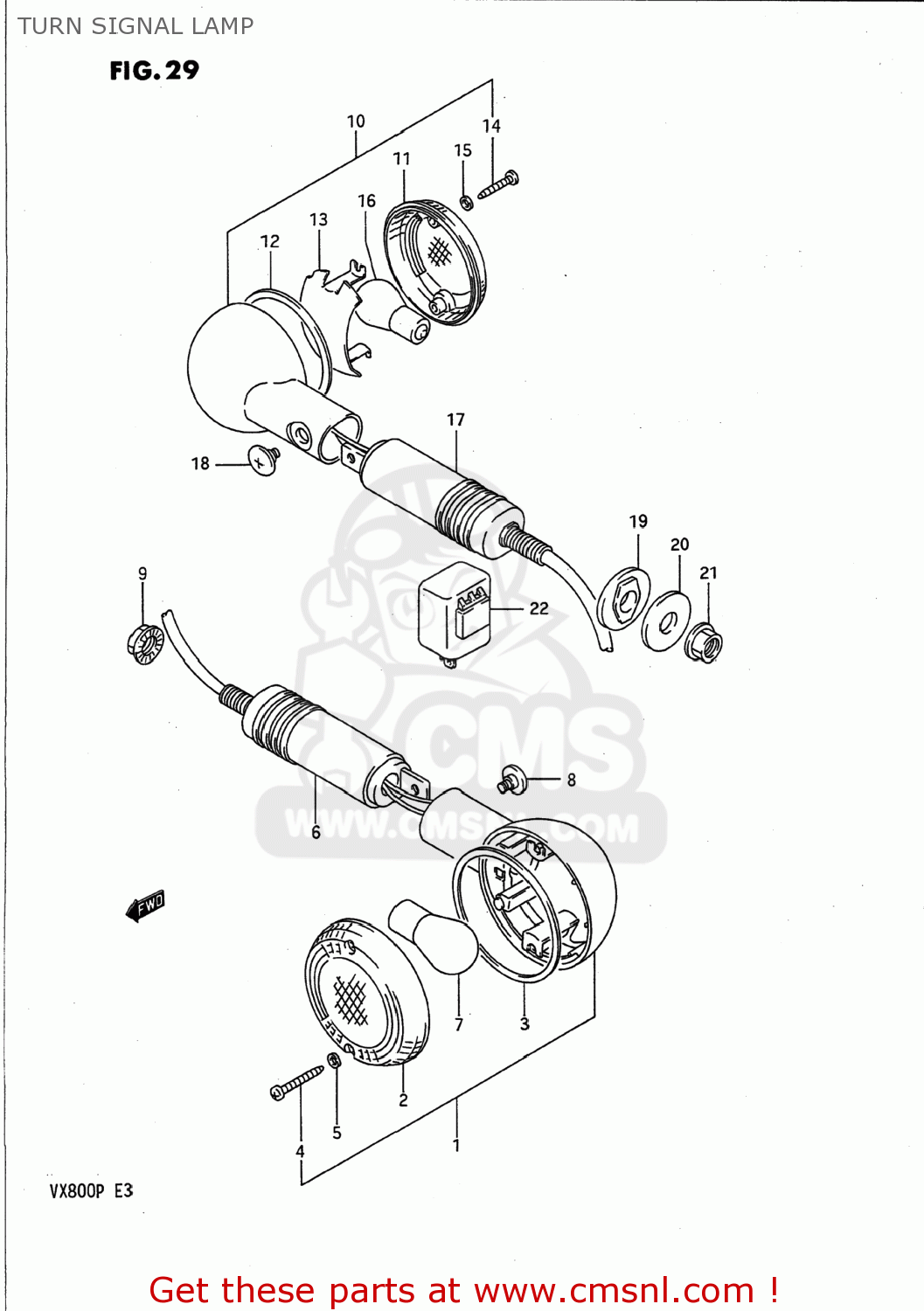 TURN SIGNAL LAMP VX800 1992 (N) USA (E03)