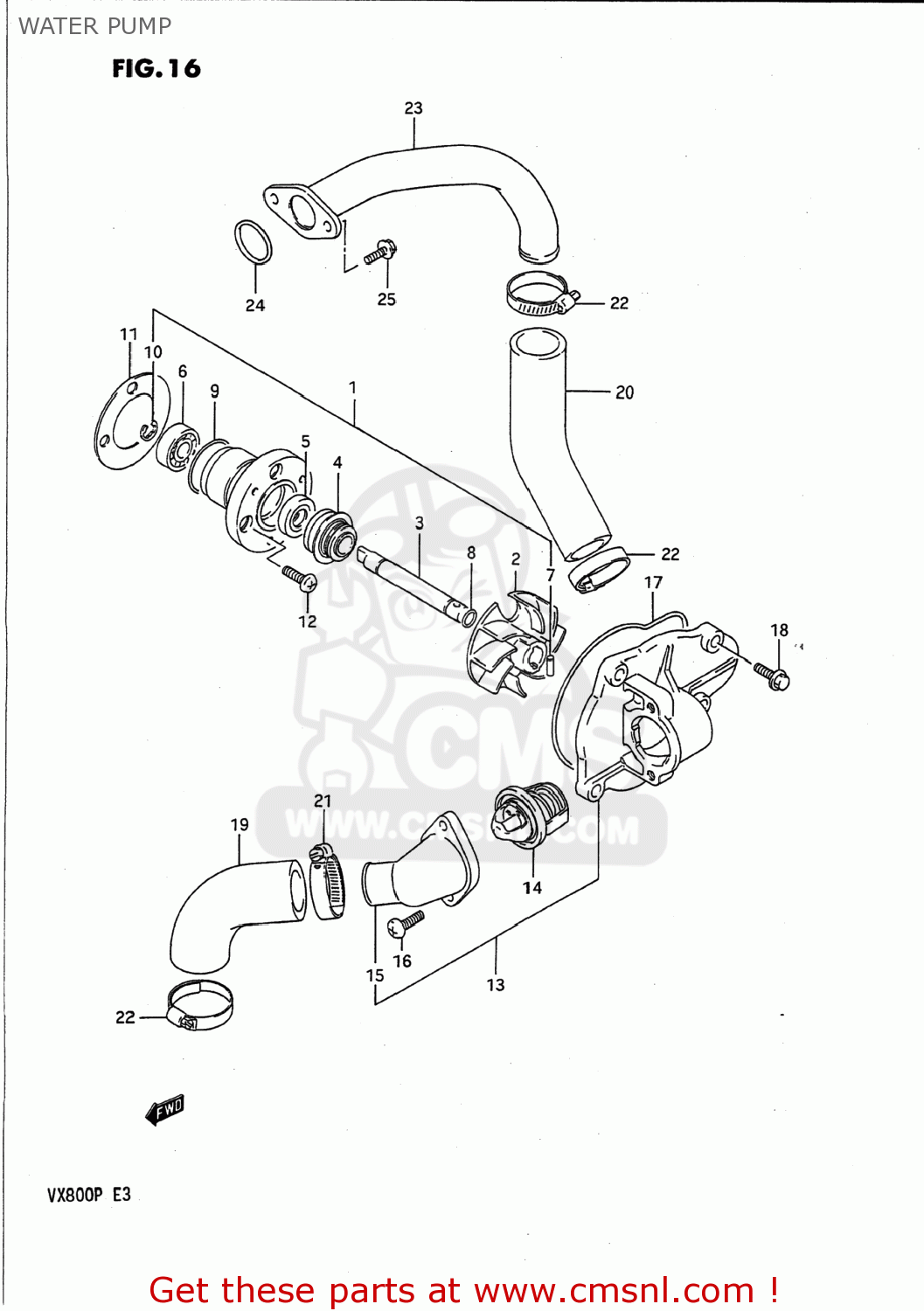 WATER PUMP VX800 1992 (N) USA (E03)