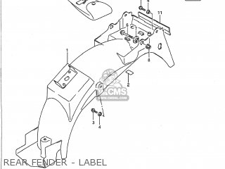 REAR FENDER - LABEL - VX800 1992 (N) USA (E03)