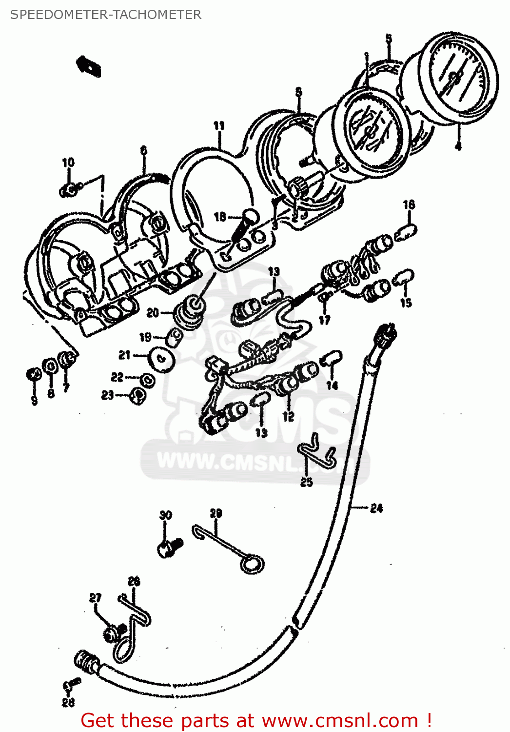 SPEEDOMETER-TACHOMETER VX800 1993 (P) (E02 E04 E17 E18 E21 E22 E24 E25 E34)