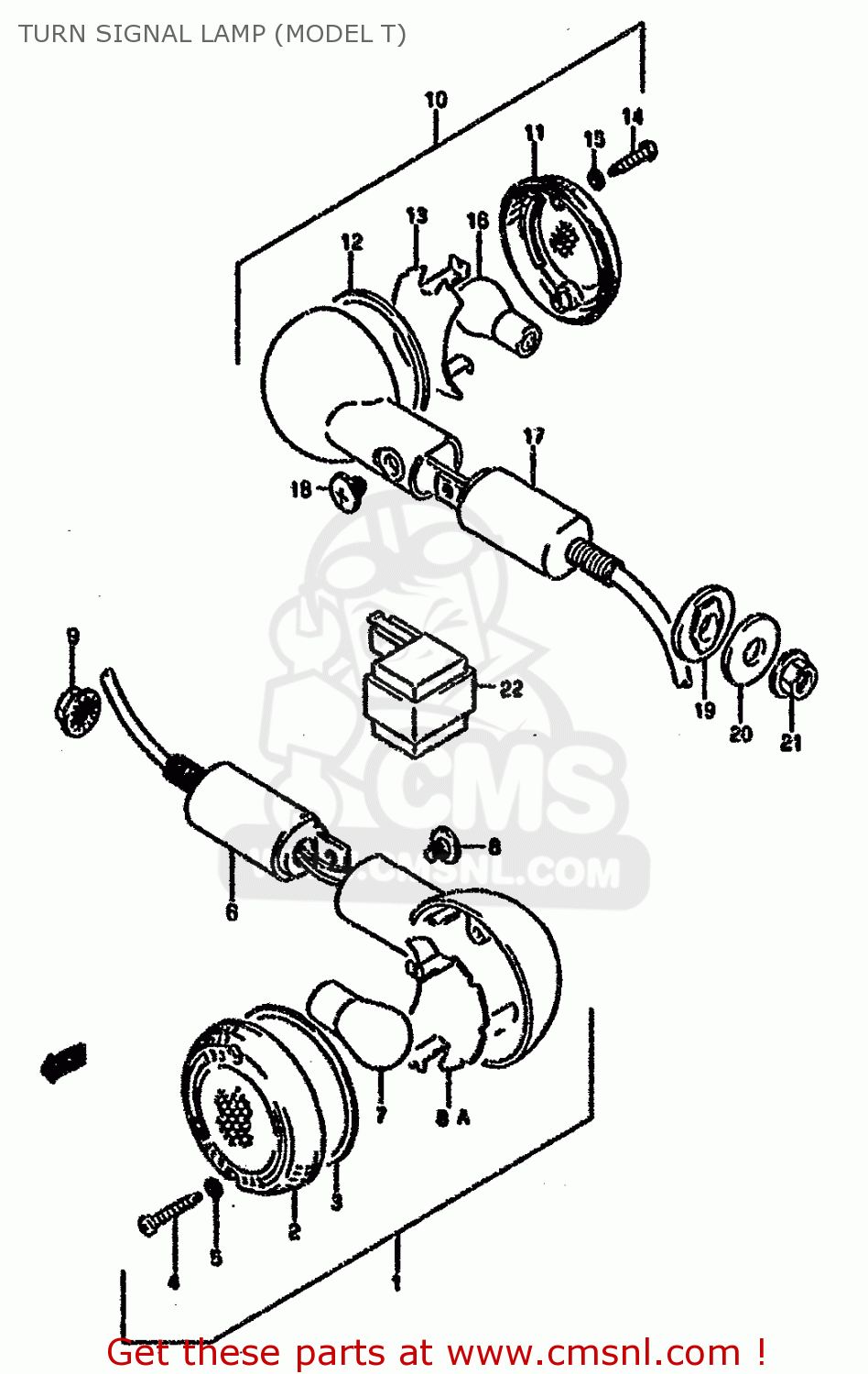 TURN SIGNAL LAMP (MODEL T) VX800 1993 (P) (E02 E04 E17 E18 E21 E22 E24 E25 E34)