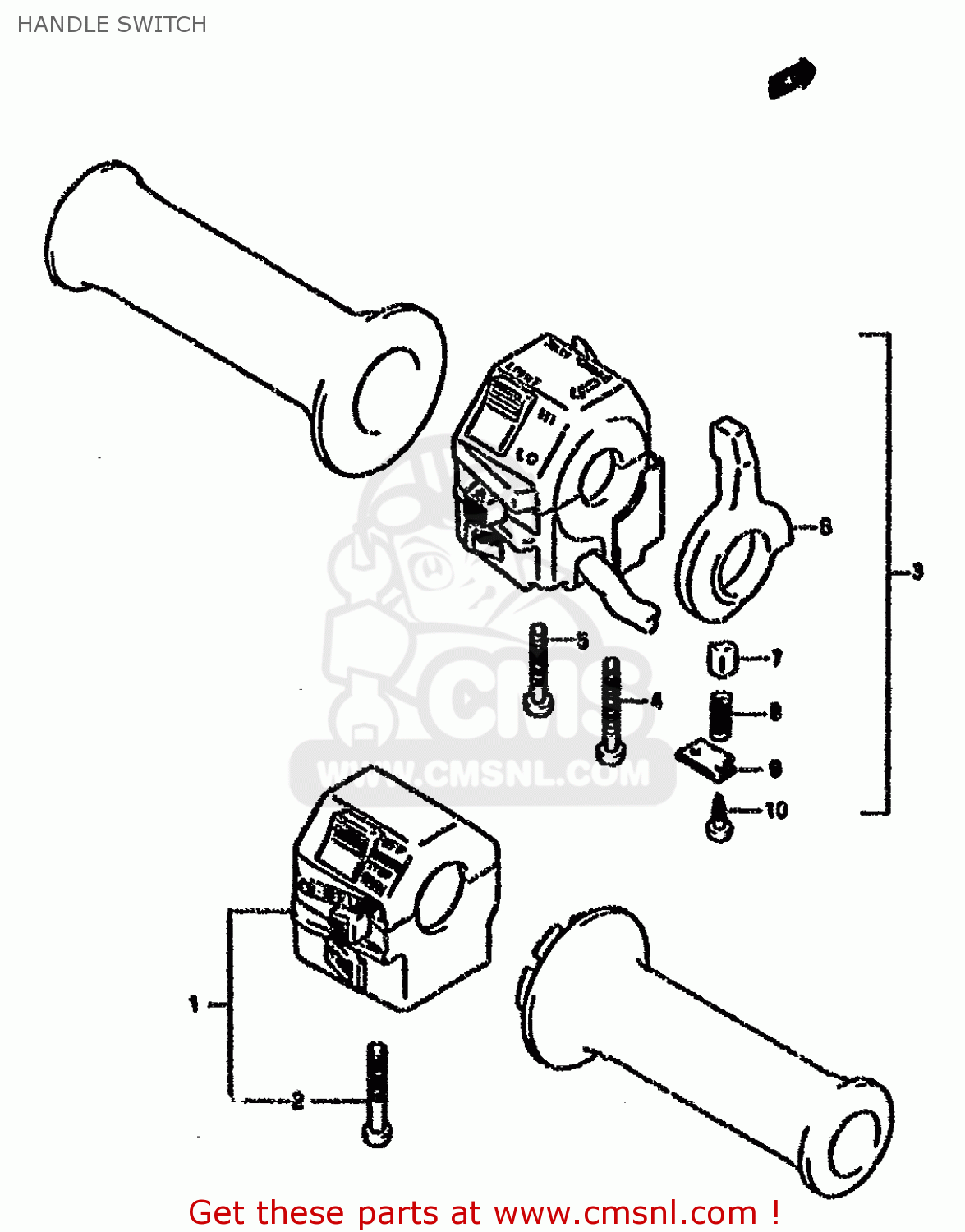HANDLE SWITCH VX800 1993 (P) (E02 E04 E17 E18 E21 E22 E24 E25 E34)