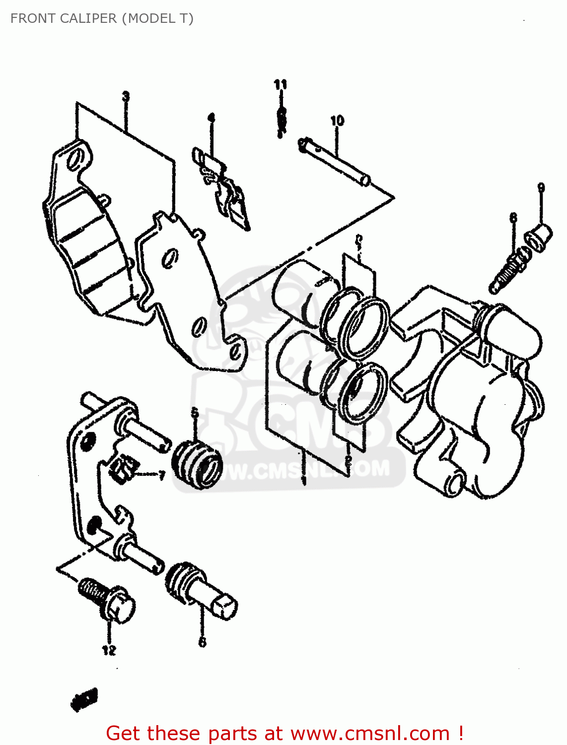 FRONT CALIPER (MODEL T) VX800 1993 (P) (E02 E04 E17 E18 E21 E22 E24 E25 E34)