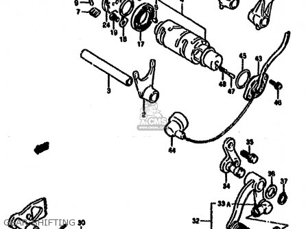 GEAR SHIFTING - VX800 1993 (P) (E02 E04 E17 E18 E21 E22 E24 E25 E34)