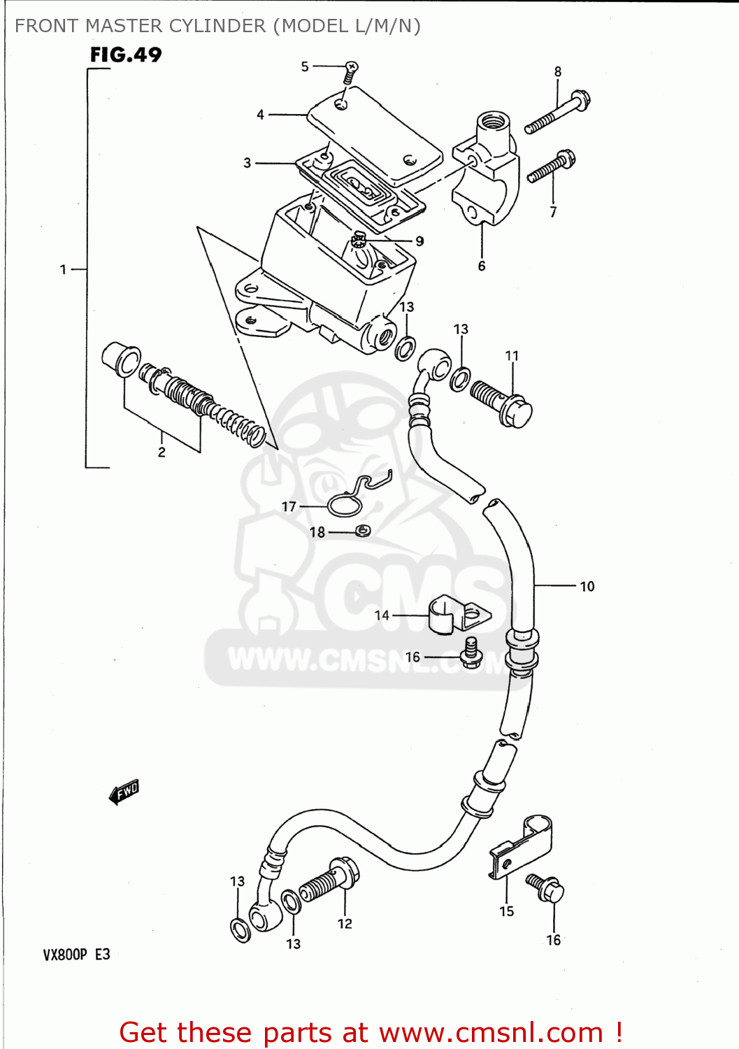 FRONT MASTER CYLINDER (MODEL L/M/N) VX800 1993 (P) USA (E03)