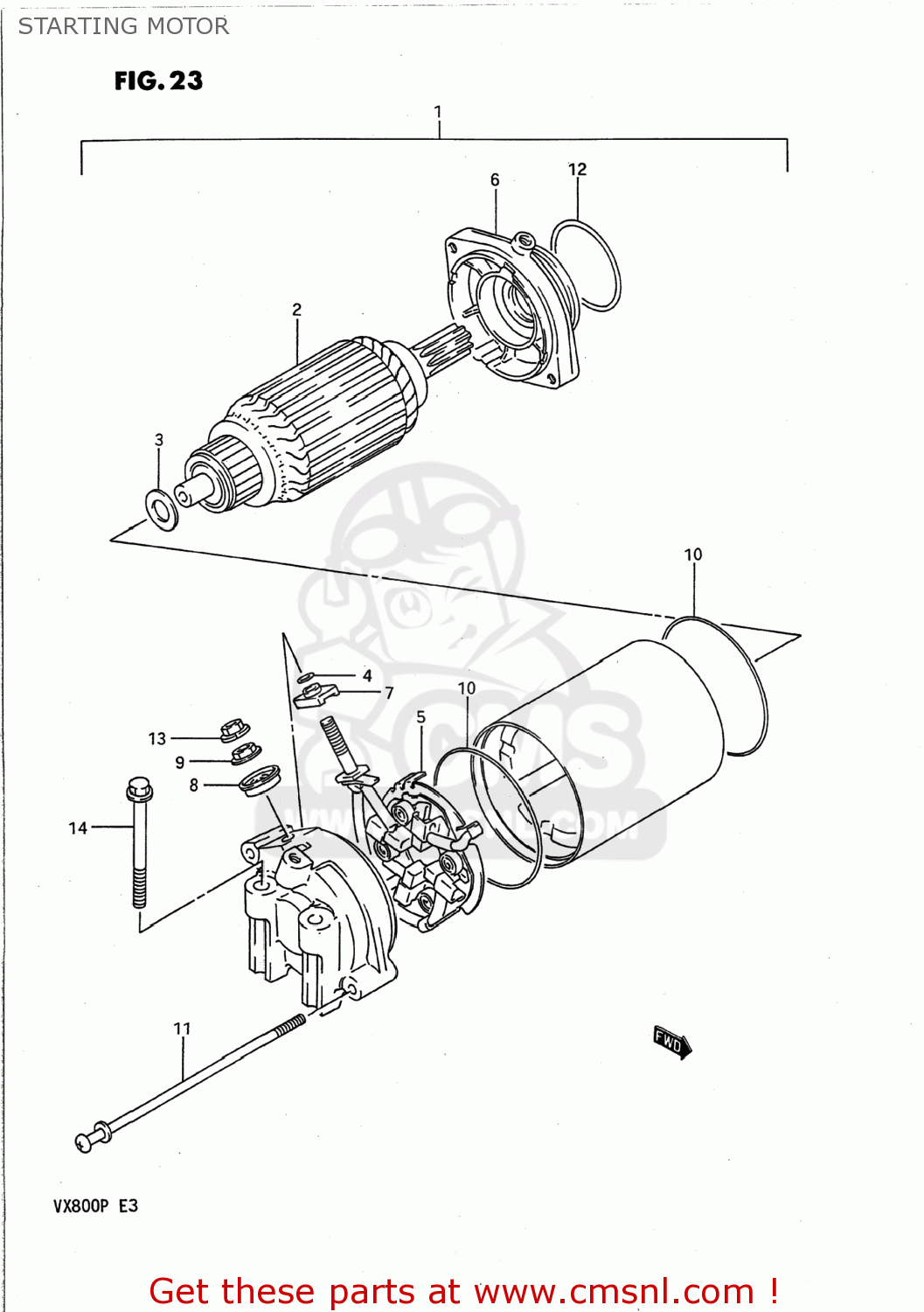 STARTING MOTOR VX800 1993 (P) USA (E03)