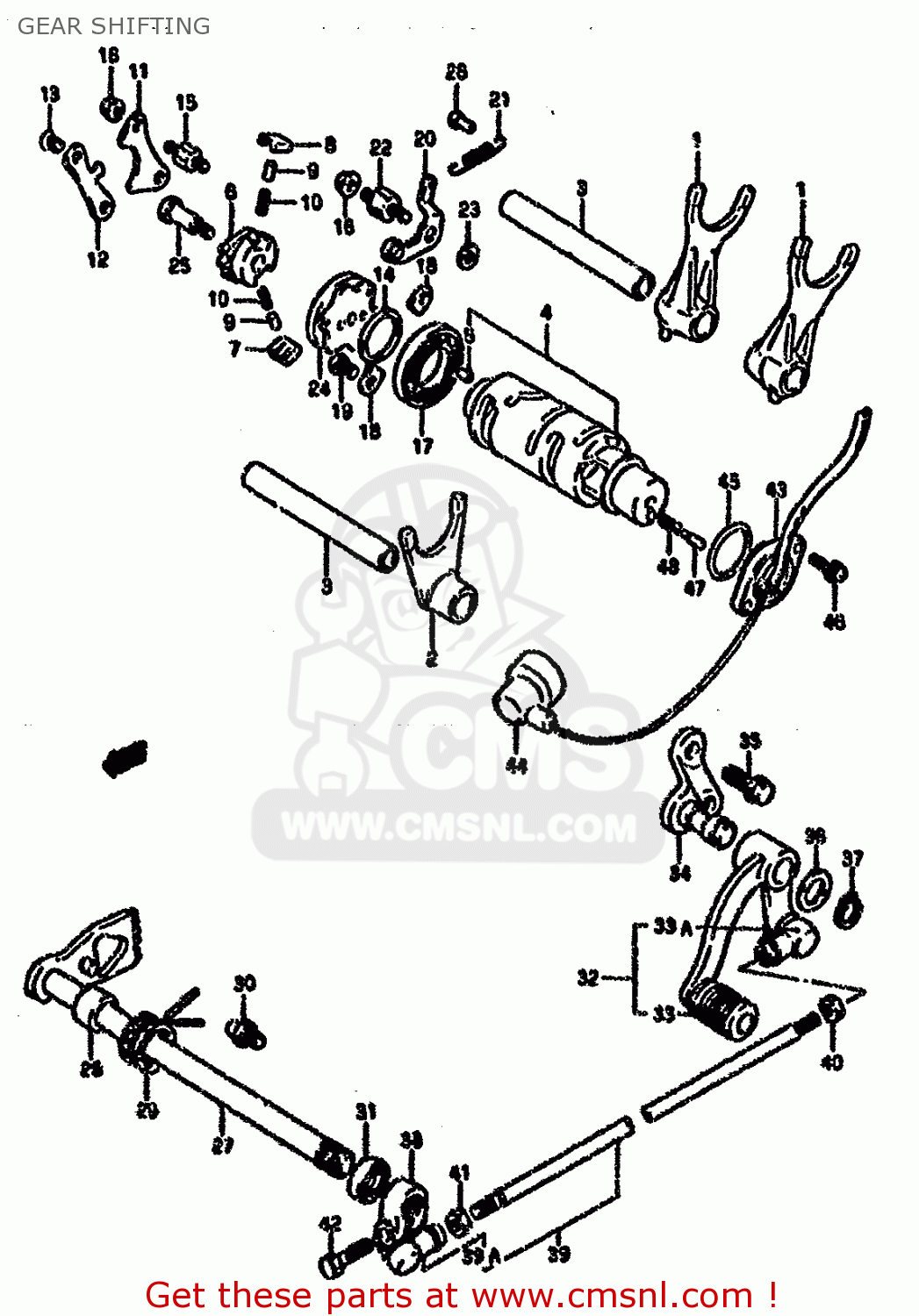 GEAR SHIFTING VX800 1994 (R) (E02 E04 E18 E21 E22 E24 E25 E34)