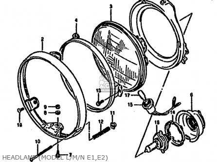 HEADLAMP (MODEL L/M/N E1,E2) - VX800 1994 (R) (E02 E04 E18 E21 E22 E24 E25 E34)