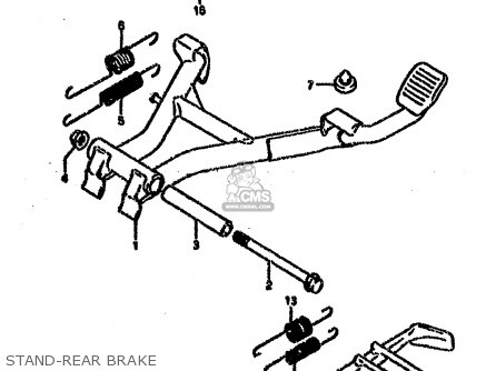 STAND-REAR BRAKE - VX800 1994 (R) (E02 E04 E18 E21 E22 E24 E25 E34)