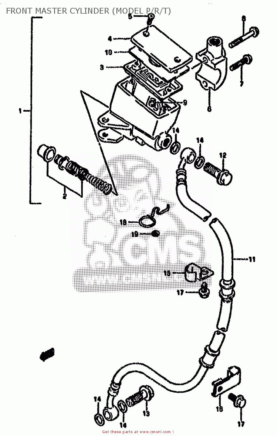 FRONT MASTER CYLINDER (MODEL P/R/T) VX800 1996 (T) (E04 E18 E21 E22 E25)