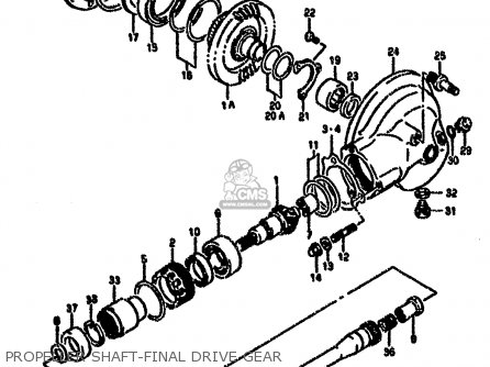 PROPELLER SHAFT-FINAL DRIVE GEAR - VX800 1996 (T) (E04 E18 E21 E22 E25)