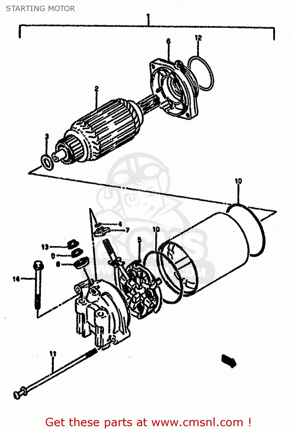STARTING MOTOR VX800U 1990 (L) (E22)