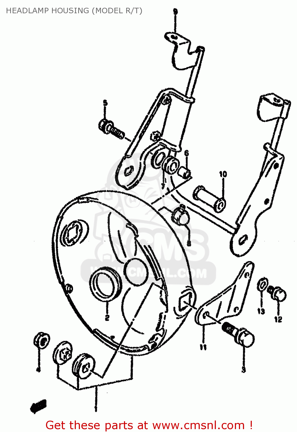 HEADLAMP HOUSING (MODEL R/T) VX800U 1991 (M) (E22)
