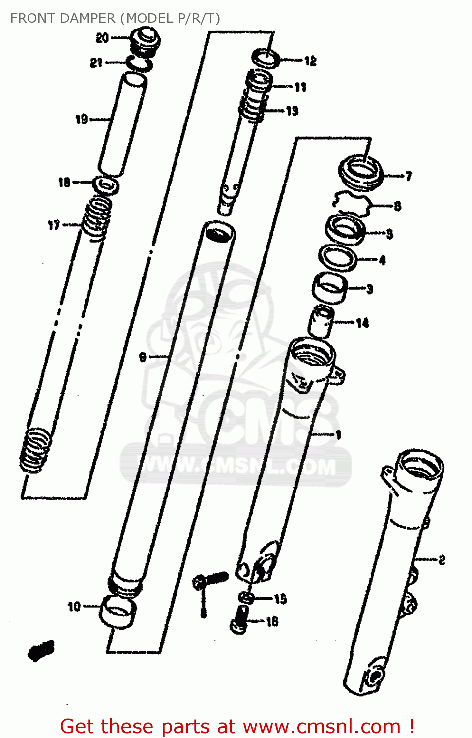FRONT DAMPER (MODEL P/R/T) VX800U 1993 (P) (E22)