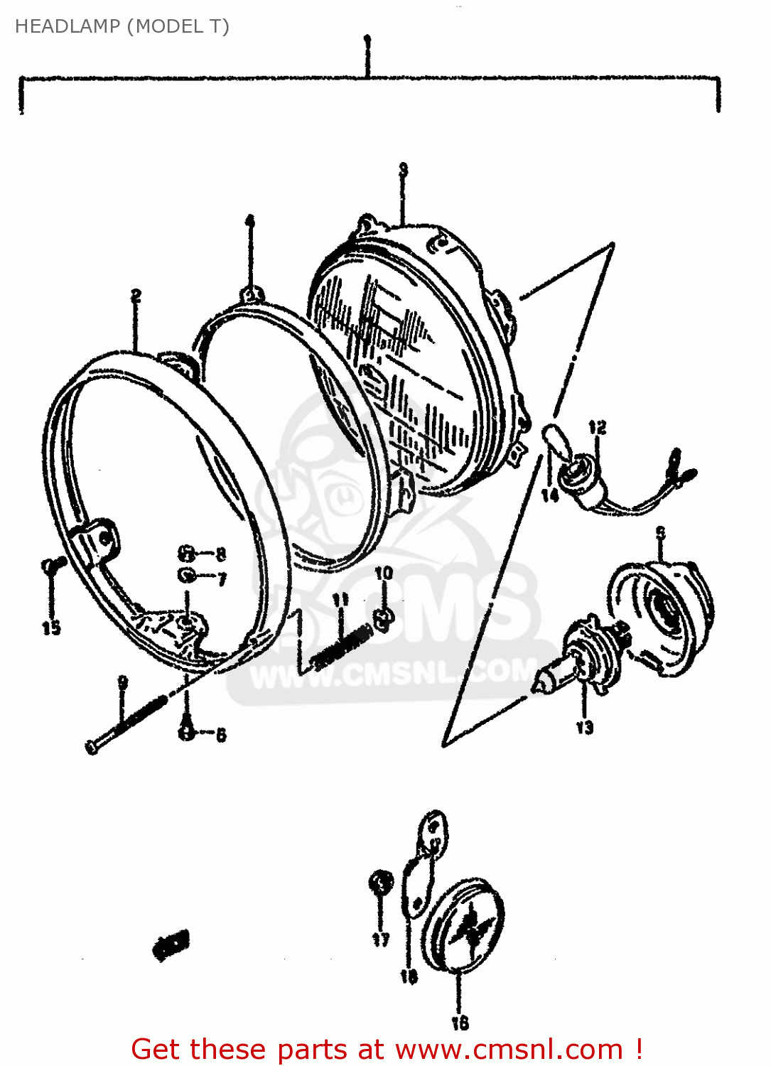 HEADLAMP (MODEL T) VX800U 1996 (T) (E22)