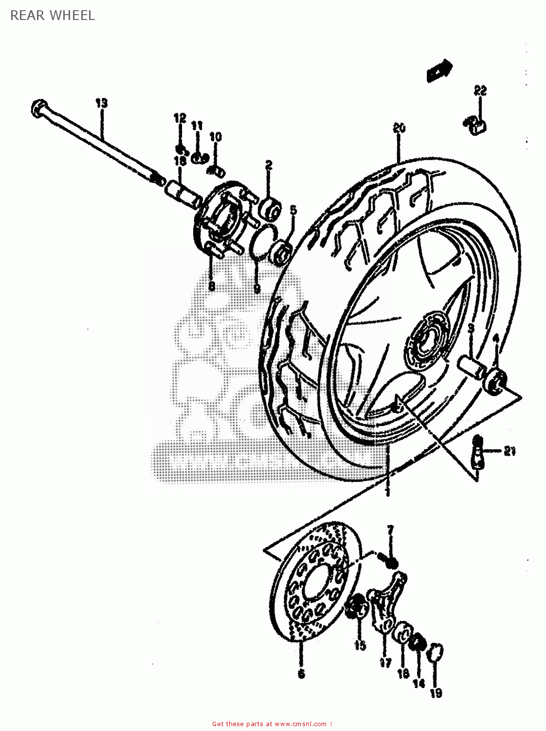 REAR WHEEL VX800U 1996 (T) (E22)