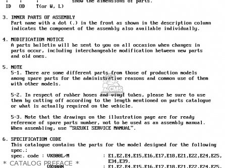 * CATALOG PREFACE * - VX800U 1996 (T) (E22)