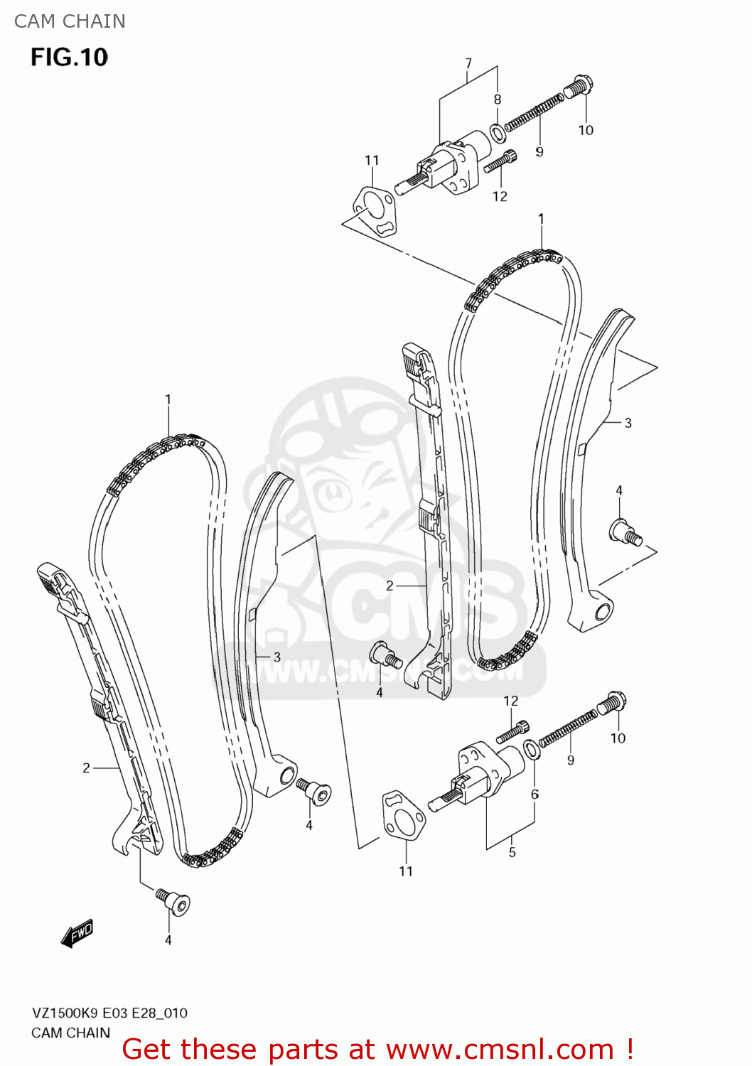 CAM CHAIN VZ1500 BOULEVARD M90 2009 (K9) USA CALIFORNIA (E03 E33)