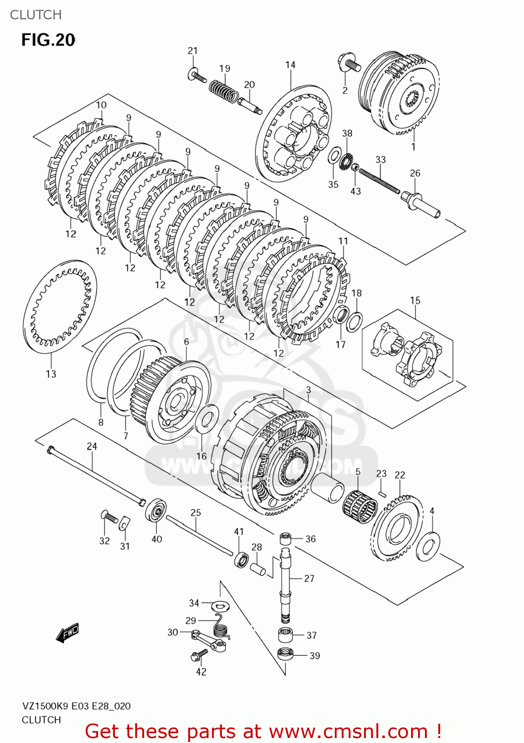 CLUTCH VZ1500 BOULEVARD M90 2009 (K9) USA CALIFORNIA (E03 E33)