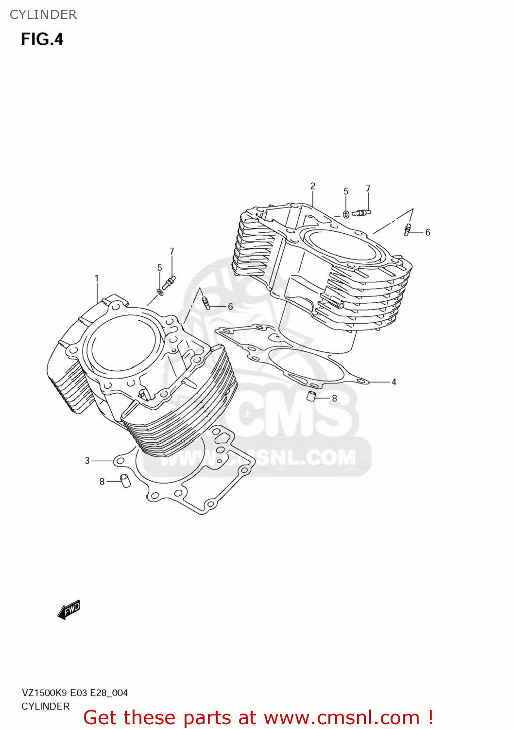 CYLINDER VZ1500 BOULEVARD M90 2009 (K9) USA CALIFORNIA (E03 E33)