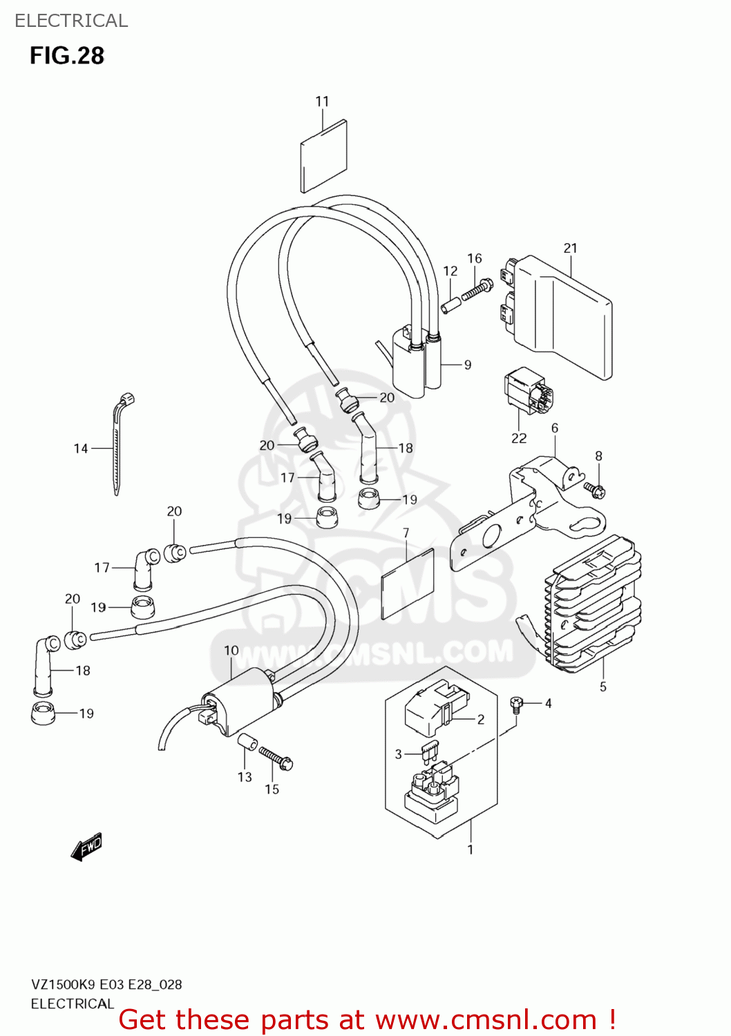 ELECTRICAL VZ1500 BOULEVARD M90 2009 (K9) USA CALIFORNIA (E03 E33)