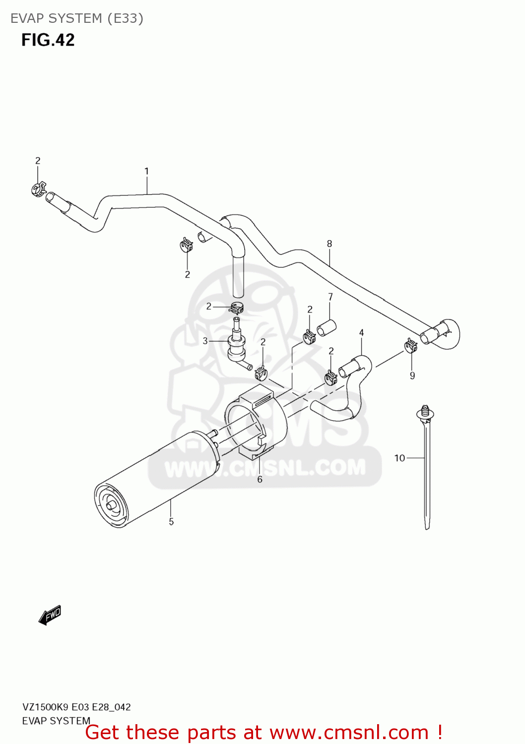 EVAP SYSTEM (E33) VZ1500 BOULEVARD M90 2009 (K9) USA CALIFORNIA (E03 E33)