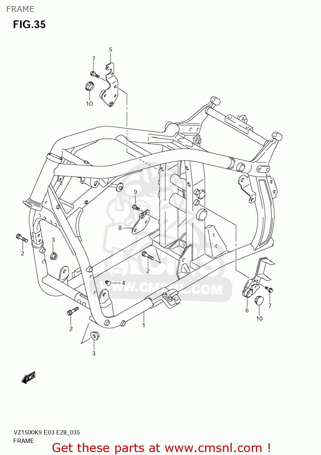 FRAME VZ1500 BOULEVARD M90 2009 (K9) USA CALIFORNIA (E03 E33)